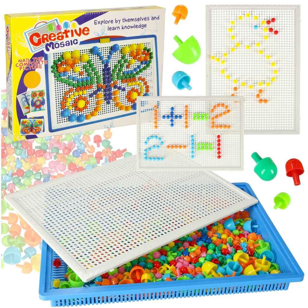 Puzzle pinezki grzybki układanka obrazkowa 296 sztuk dla dzieci kolorowe 28,5x3,5x21 cm 6 Full Screen