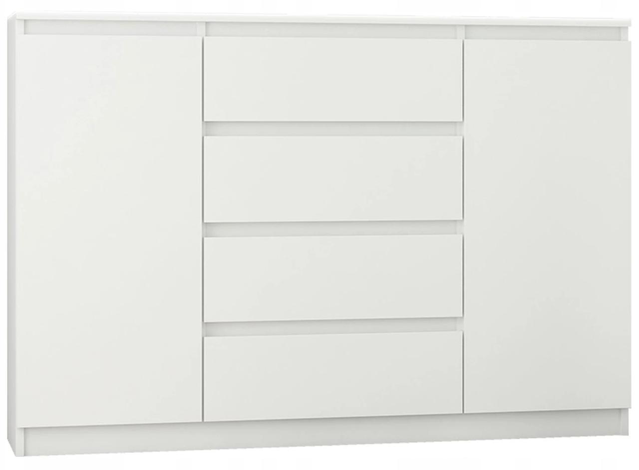 Komoda MODERN 140x40 cm biała z szufladami i szafką do biura sypialni lub salonu nr. 1