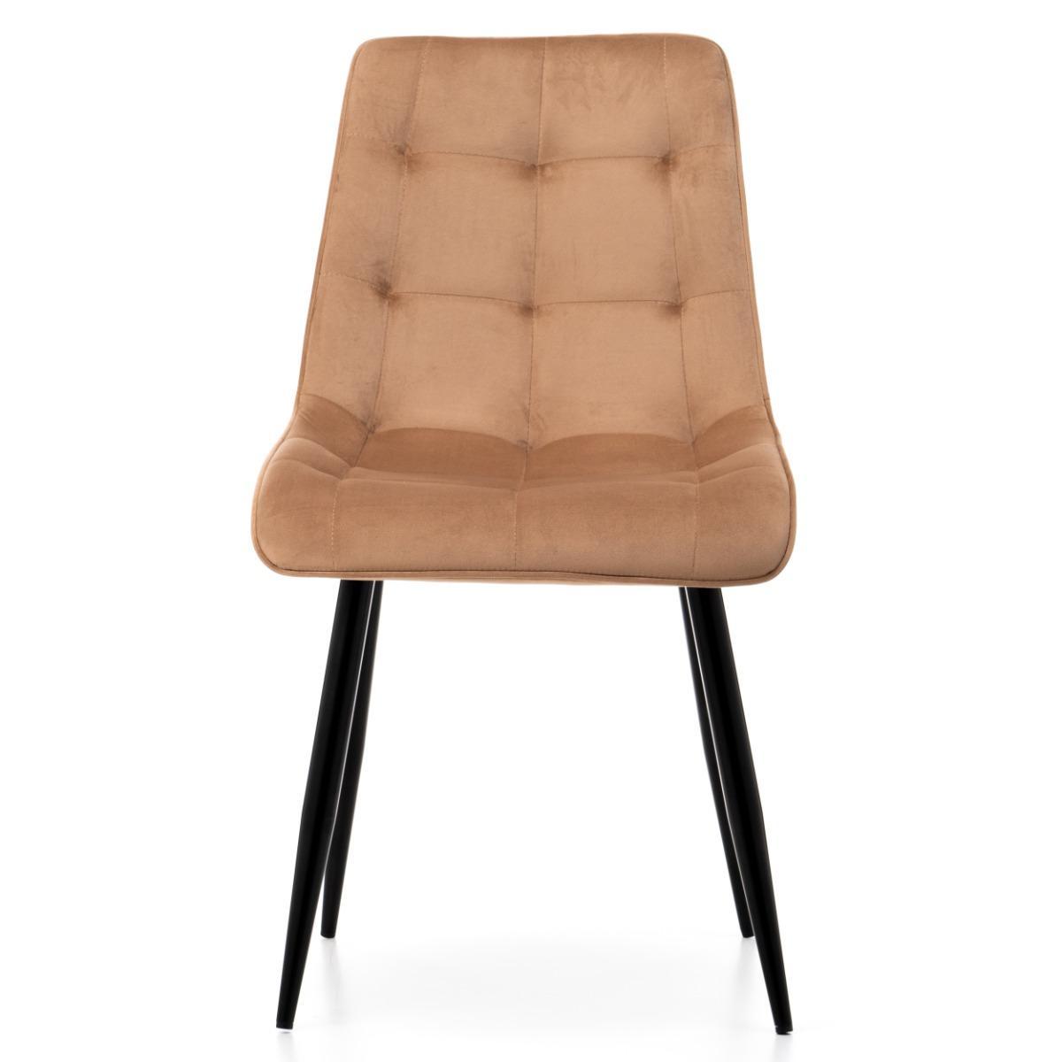 Krzesło CHIC beżowe tapicerowane welurowe aksamit do jadalni lub salonu  nr. 2