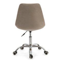 Krzesło do biurka DUBLIN biurowe krzesło obrotowe welurowe z poduszka do pokoju biura ciemnobeżowe - Miniaturka zdjęcia nr 9