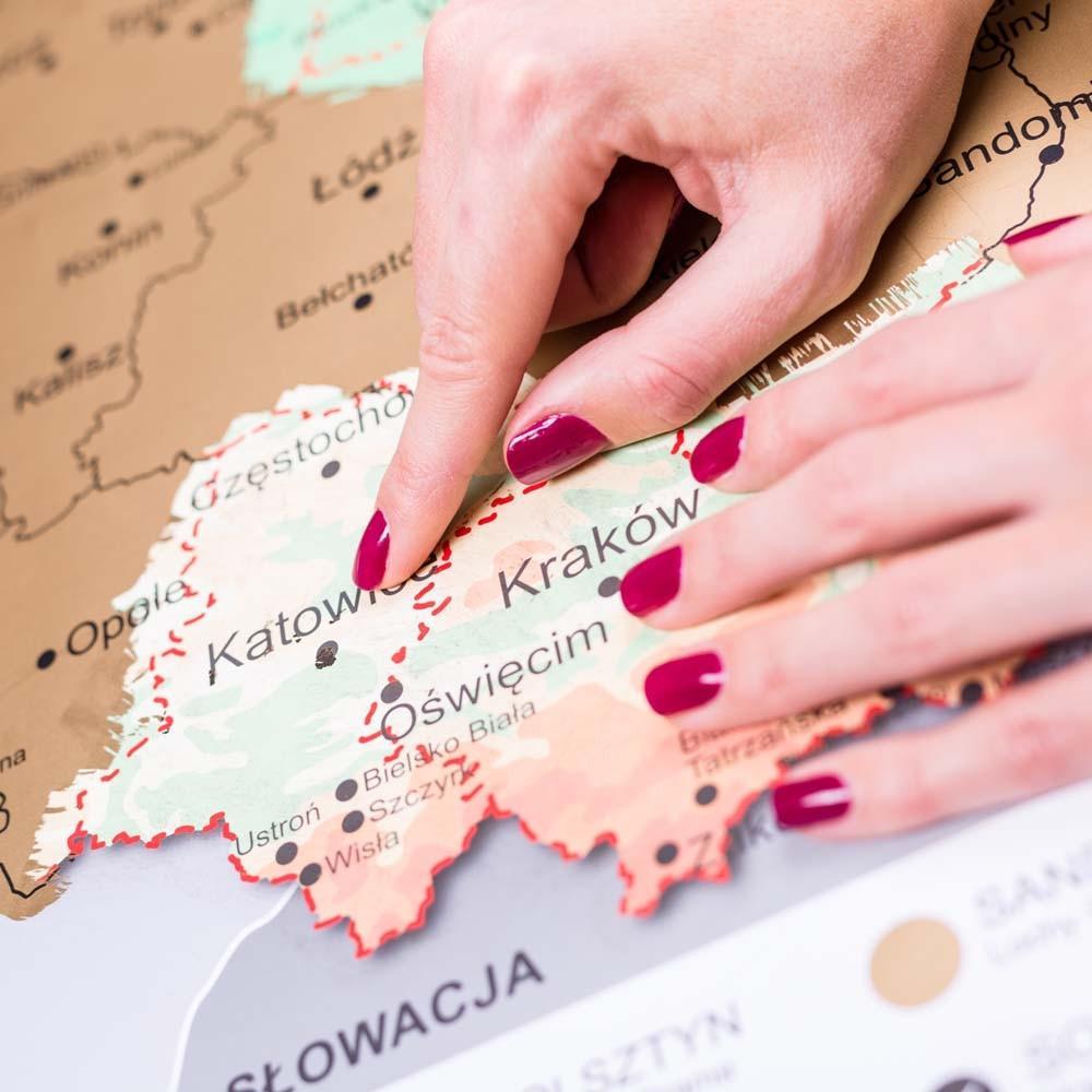 Mapa Odkrywcy Polska zdrapka PODRÓŻNIKA prezent 9 Full Screen