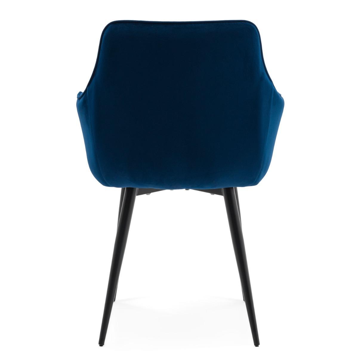 Krzesło QUATTRO w kolorze granatowym tapicerowane welurowe velvet aksamit do jadalni lub salonu  nr. 12