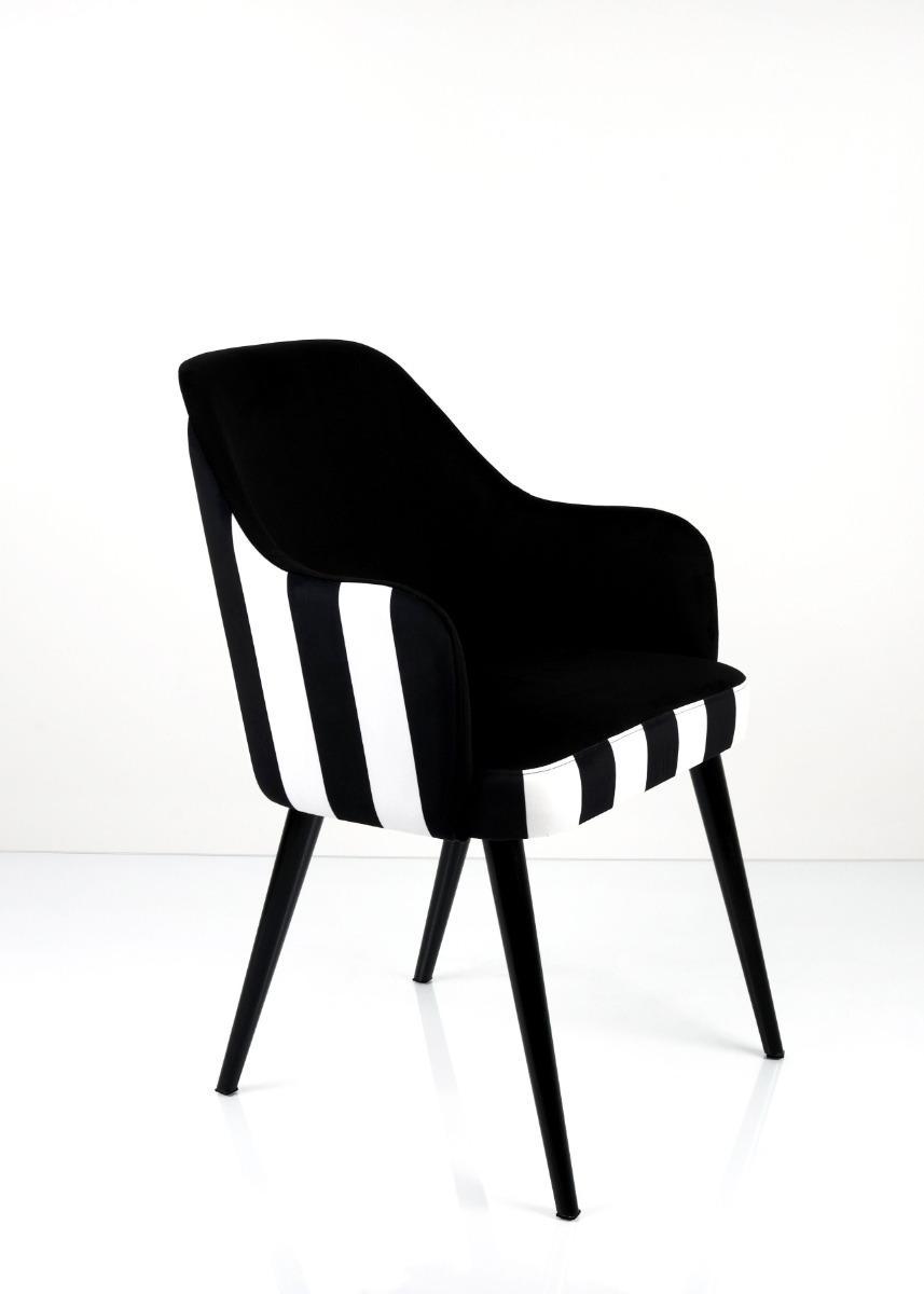 Krzesło tapicerowane KR-9 53x83x49 cm DELUXE Pasy Classic 01 do jadalni czarny nr. 3