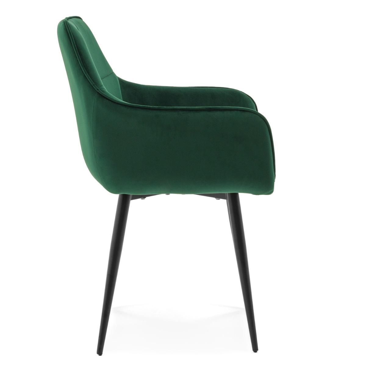 Krzesło QUATTRO w kolorze zielonym tapicerowane welurowe velvet aksamit do jadalni lub salonu  8 Full Screen