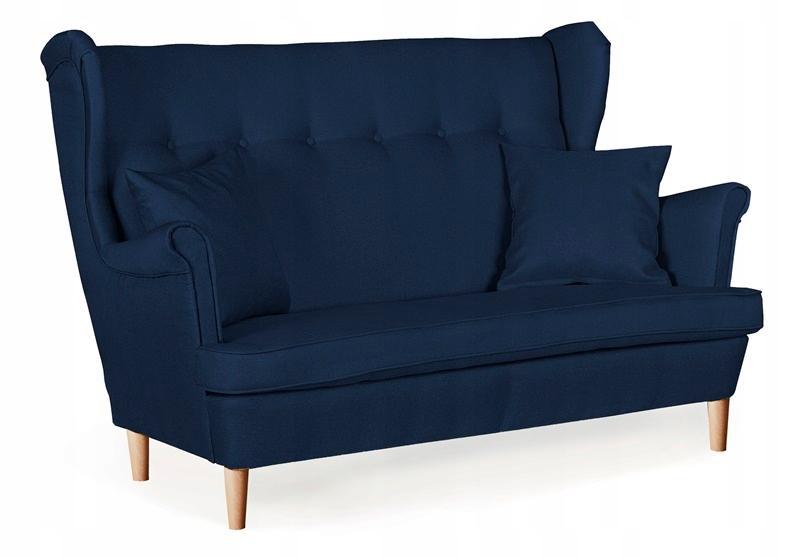 Zestaw wypoczynkowy mebli ARI 149x104x92 cm uszak sofa fotele pufy do salonu Twist granatowy nr. 3