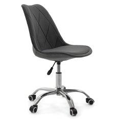 Krzesło do biurka DUBLIN biurowe krzesło obrotowe welurowe z poduszka do pokoju biura szare - Miniaturka zdjęcia nr 5