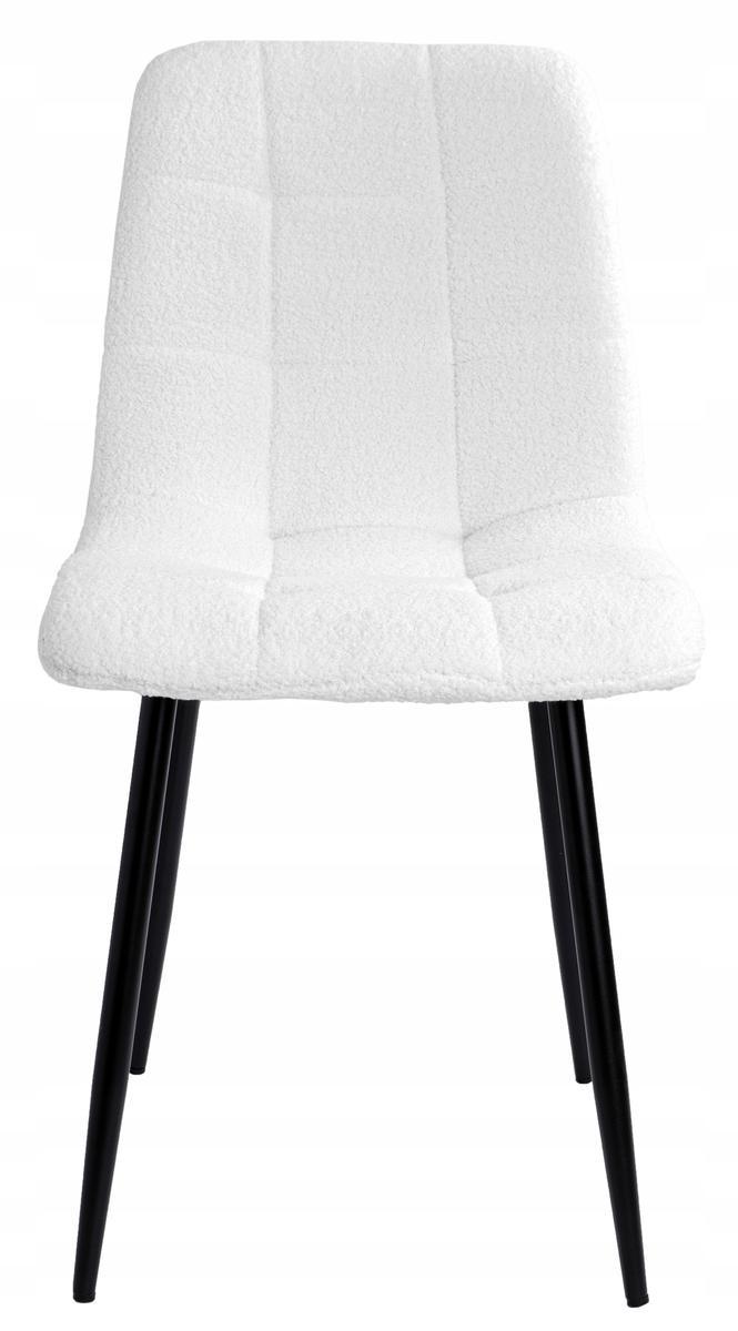 Krzesło boucle DENVER teddy 44x86x55 białe czarne nóżki do jadalni lub salonu  nr. 3