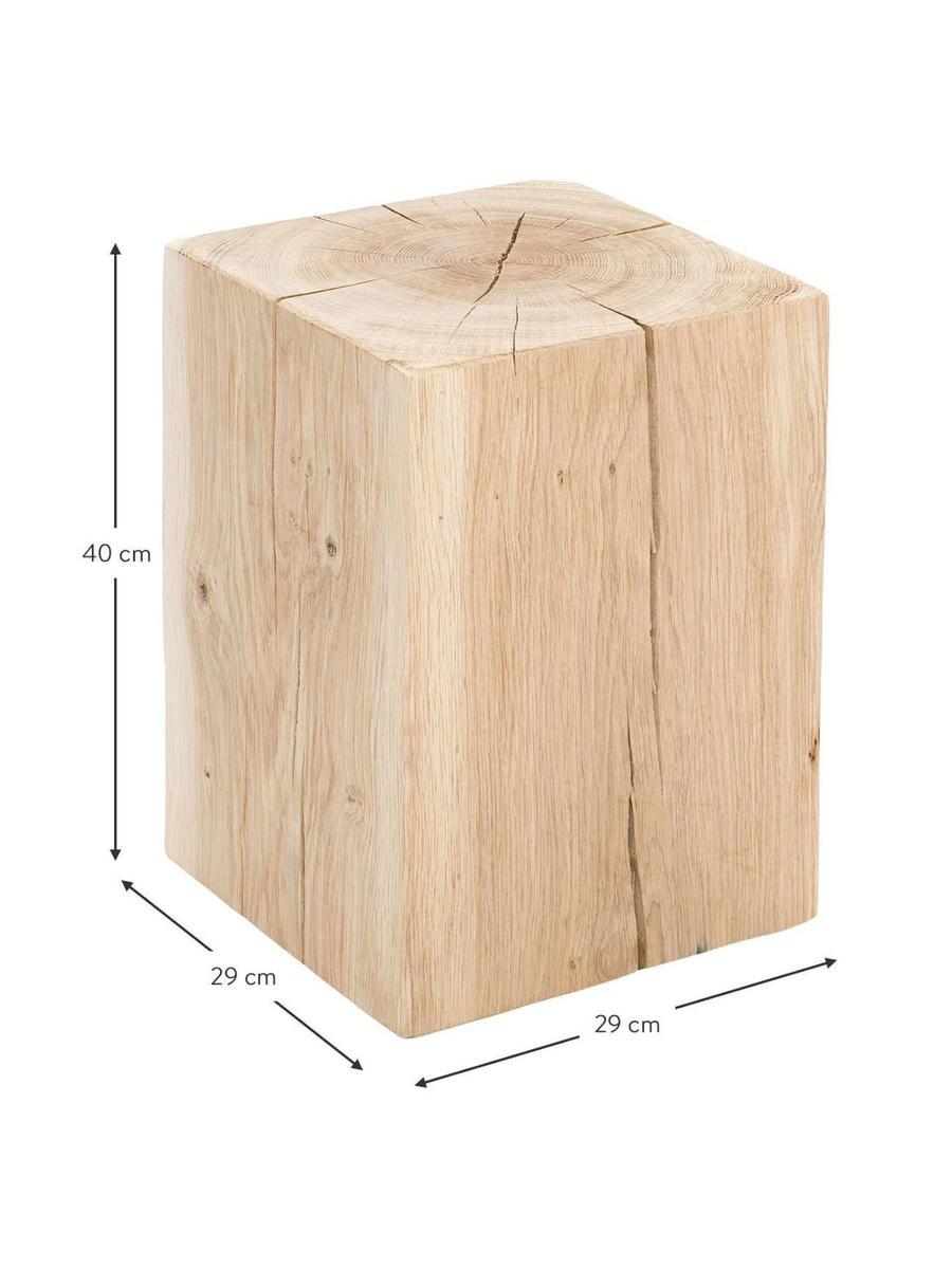 Stołek z litego drewna dębowego Block nr. 6