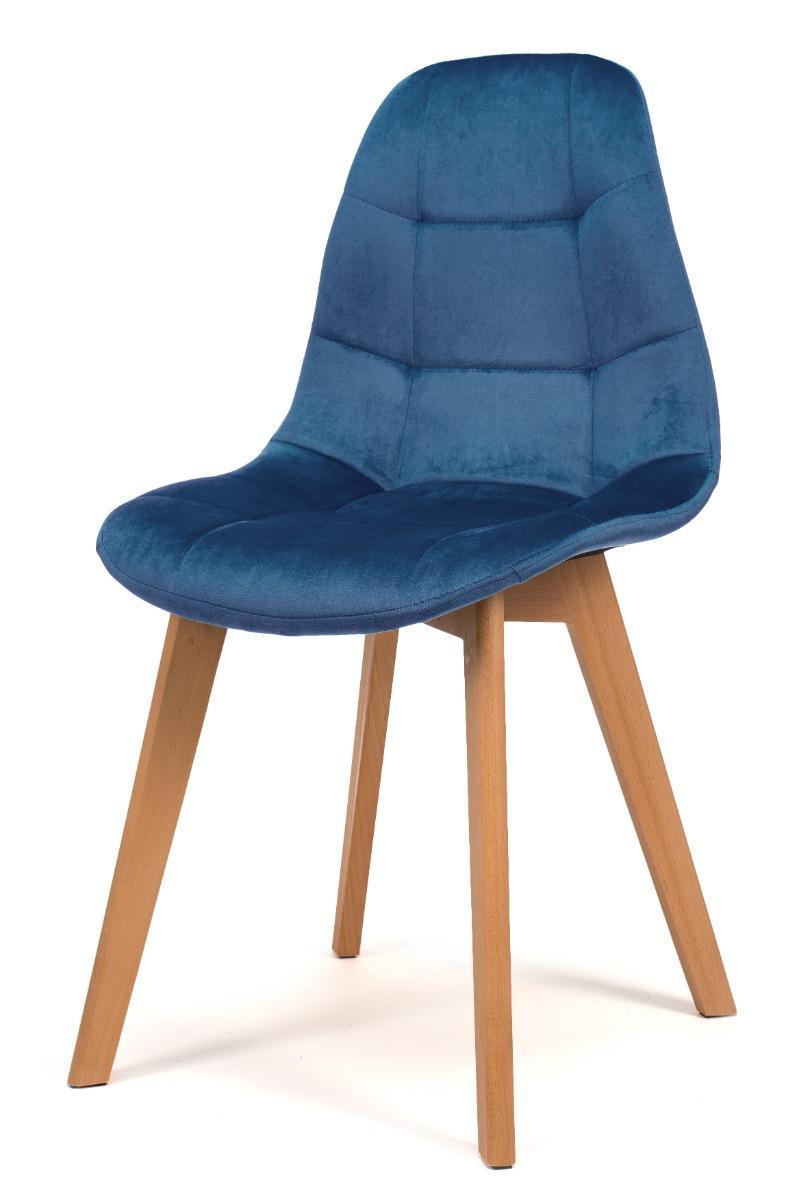 Krzesło tapicerowane skandynawskie welurowe VEGAS granatowy nr. 3