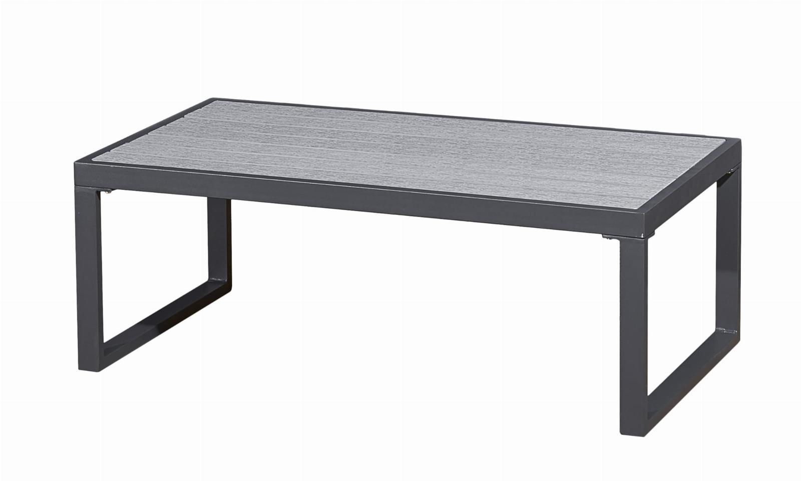 Duży stolik MOSTRARE 58x30x100 cm aluminiowy do ogrodu z szybą szary nr. 1