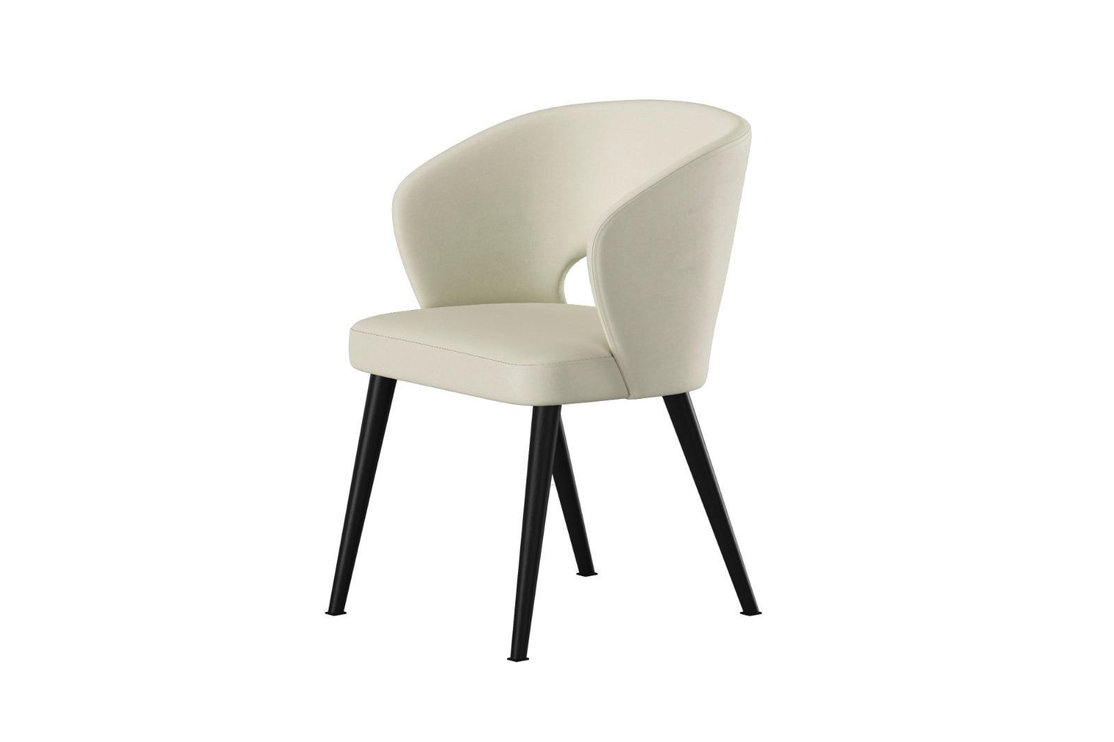 Krzesło DELUXE KR-8 50x60x85 cm welurowe do jadalni białe  nr. 2