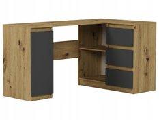 Biurko MODERN 150x76x87 cm z szufladami, półkami i szafką do sypialni i salonu antracyt/artisan