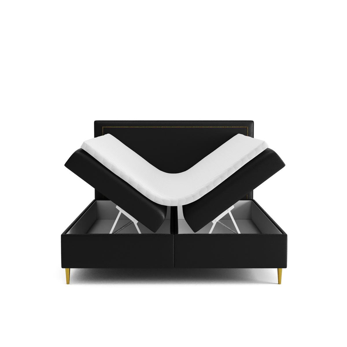 Łóżko z pojemnikiem i materacem  Golden czarne 180x200 cm nr. 2