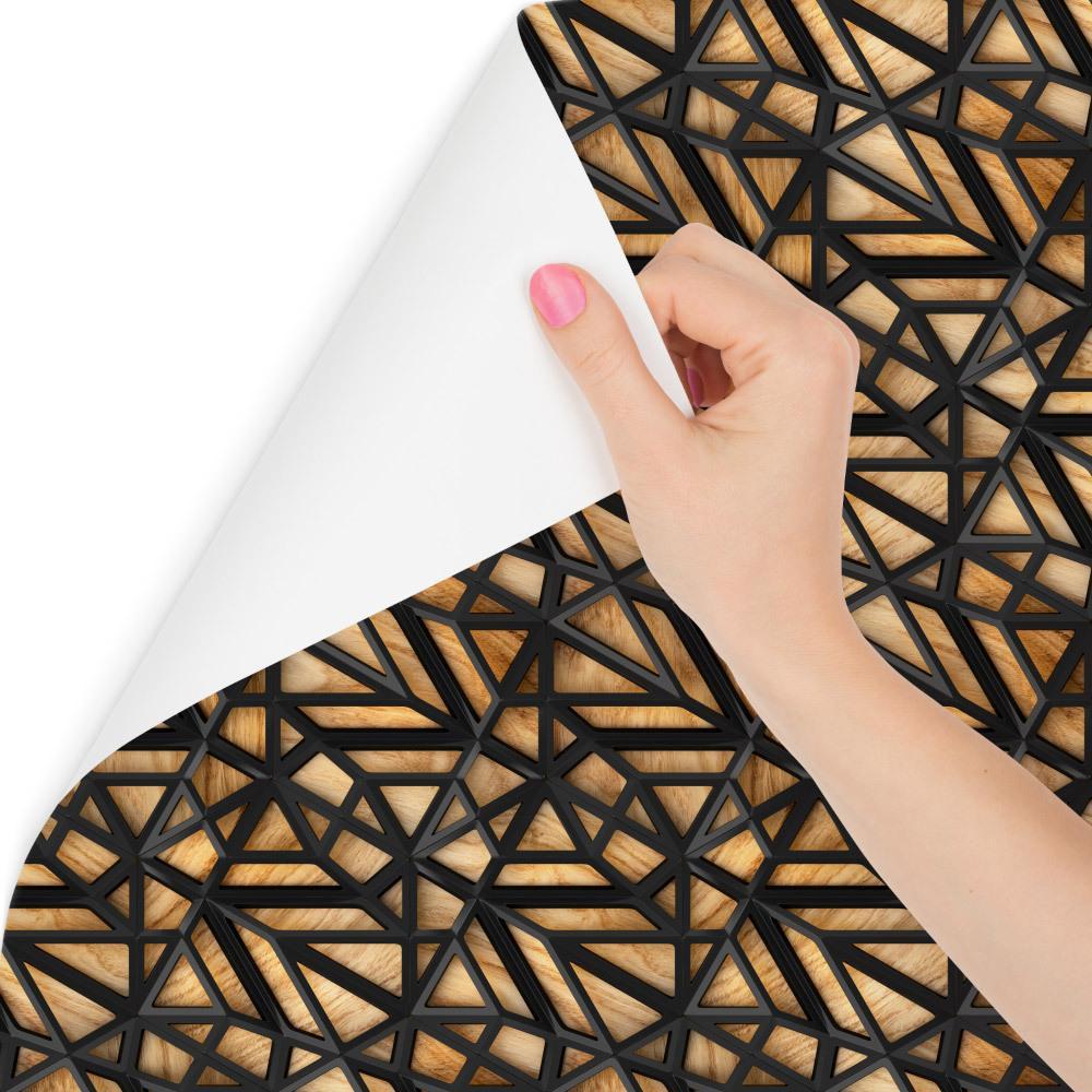 Tapeta drewniany wzór 3D, dekoracja w nowoczesnym stylu  nr. 3