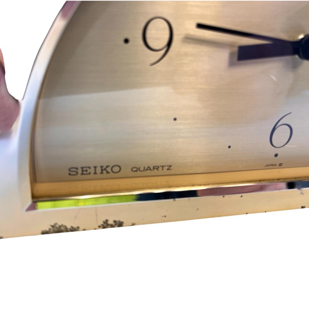 Ładny zegar kominkowy Hollywood Regency Seiko, Made in Japan, lata 80. nr. 3