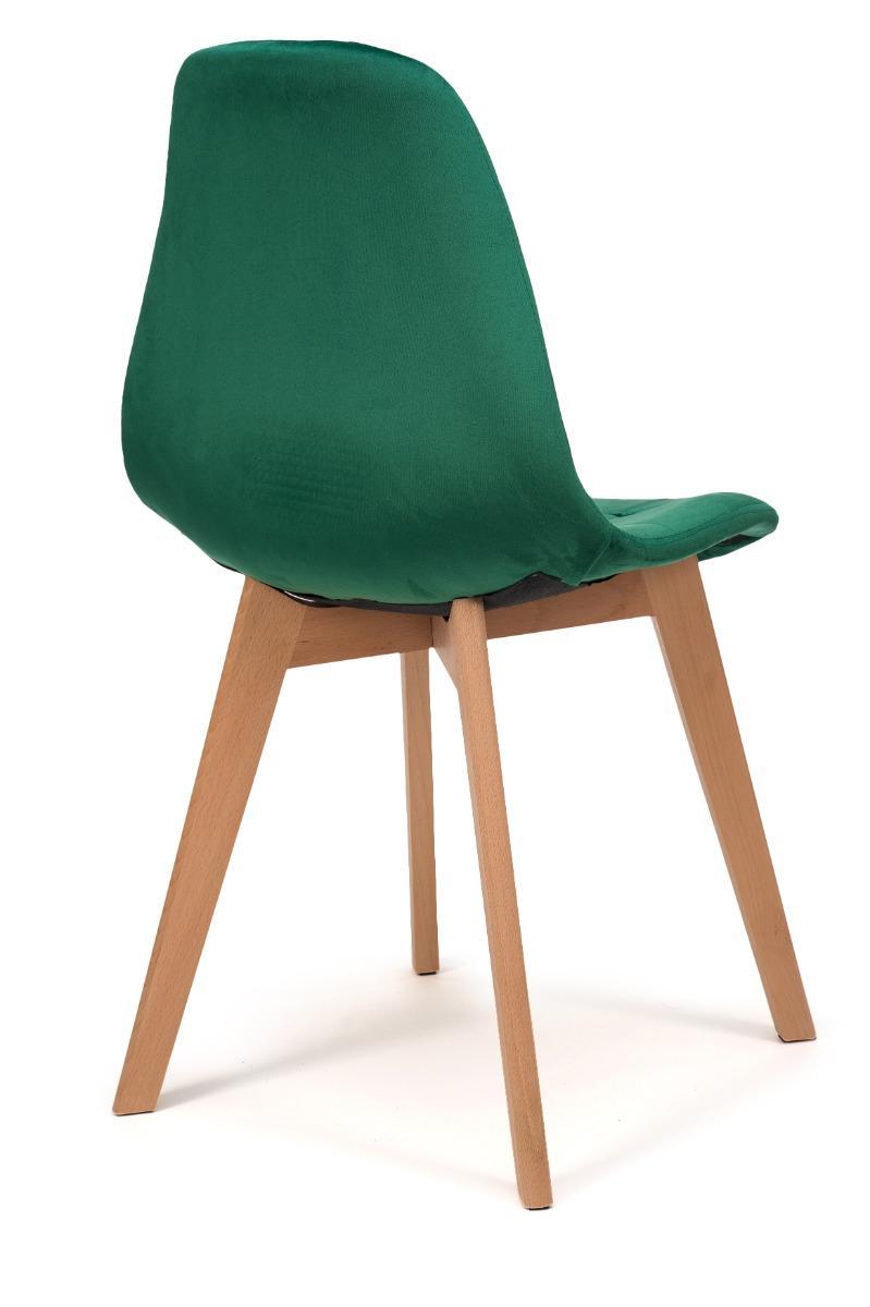 Krzesło tapicerowane skandynawskie welurowe VEGAS zielony 6 Full Screen