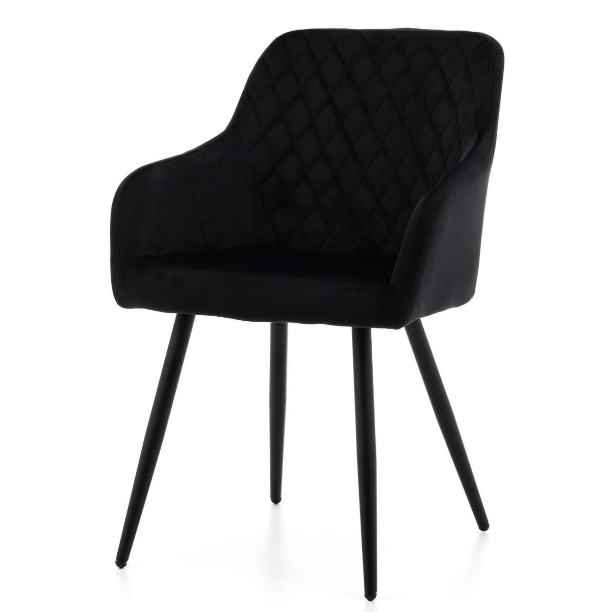 Krzesło TODI czarne pikowane welurowe do jadalni lub salonu nr. 4