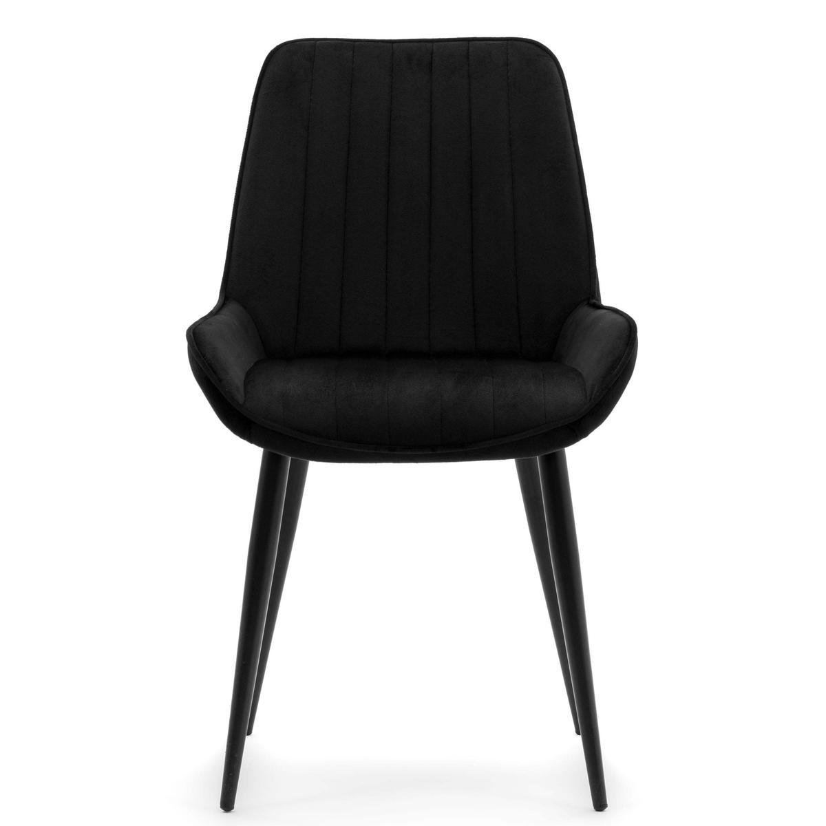 Krzesło LUCA czarne tapicerowane welurem czarne nóżki do jadalni lub salonu 1 Full Screen