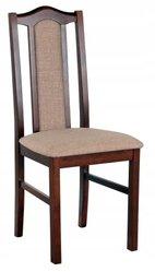 Krzesło BOS 2 40x43x97 cm z drewna litego tapicerowane do jadalni brązowe z brązowym siedziskiem
