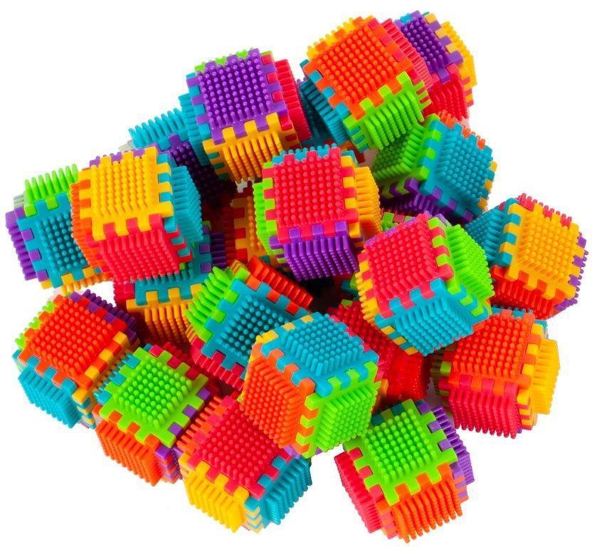Klocki konstrukcyjne kreatywne wafle jeżyki układanka kolorowa dla dzieci 140szt 2 Full Screen
