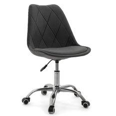 Krzesło do biurka DUBLIN biurowe krzesło obrotowe welurowe z poduszka do pokoju biura szare