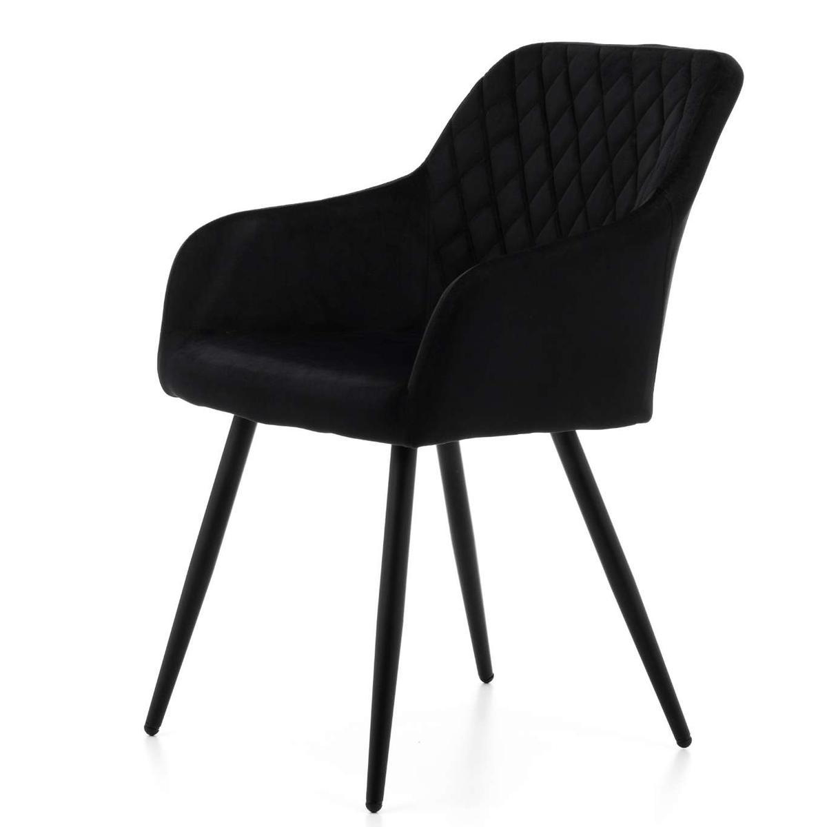 Krzesło TODI czarne pikowane welurowe do jadalni lub salonu nr. 5