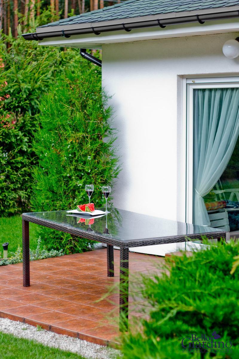 Duży stół ogrodowy 200x74x100 cm z technorattan do ogrodu brązowy nr. 3