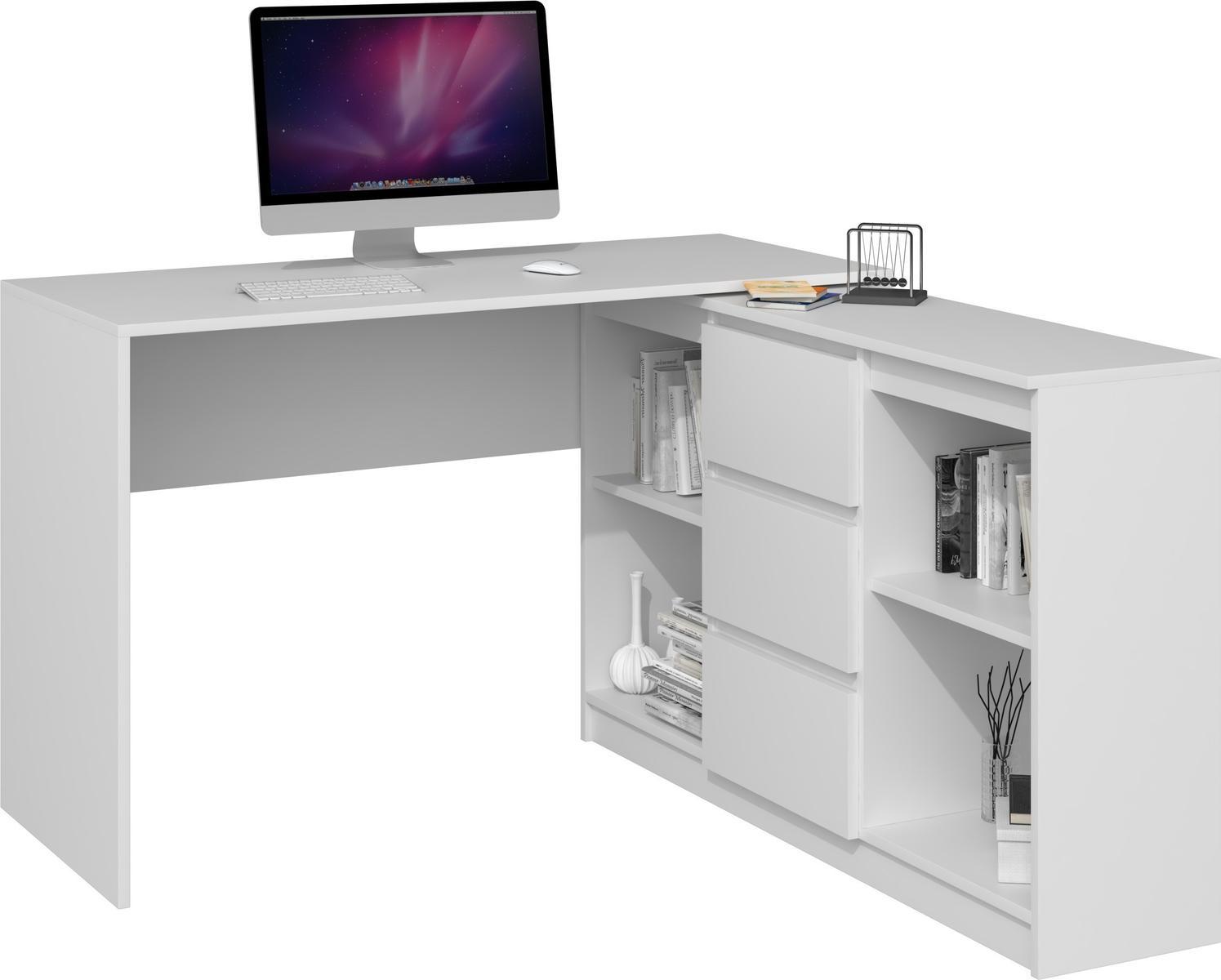 Biurko PLUS 120x50x76 cm nowoczesne funkcjonalne do biura pokoju białe nr. 5