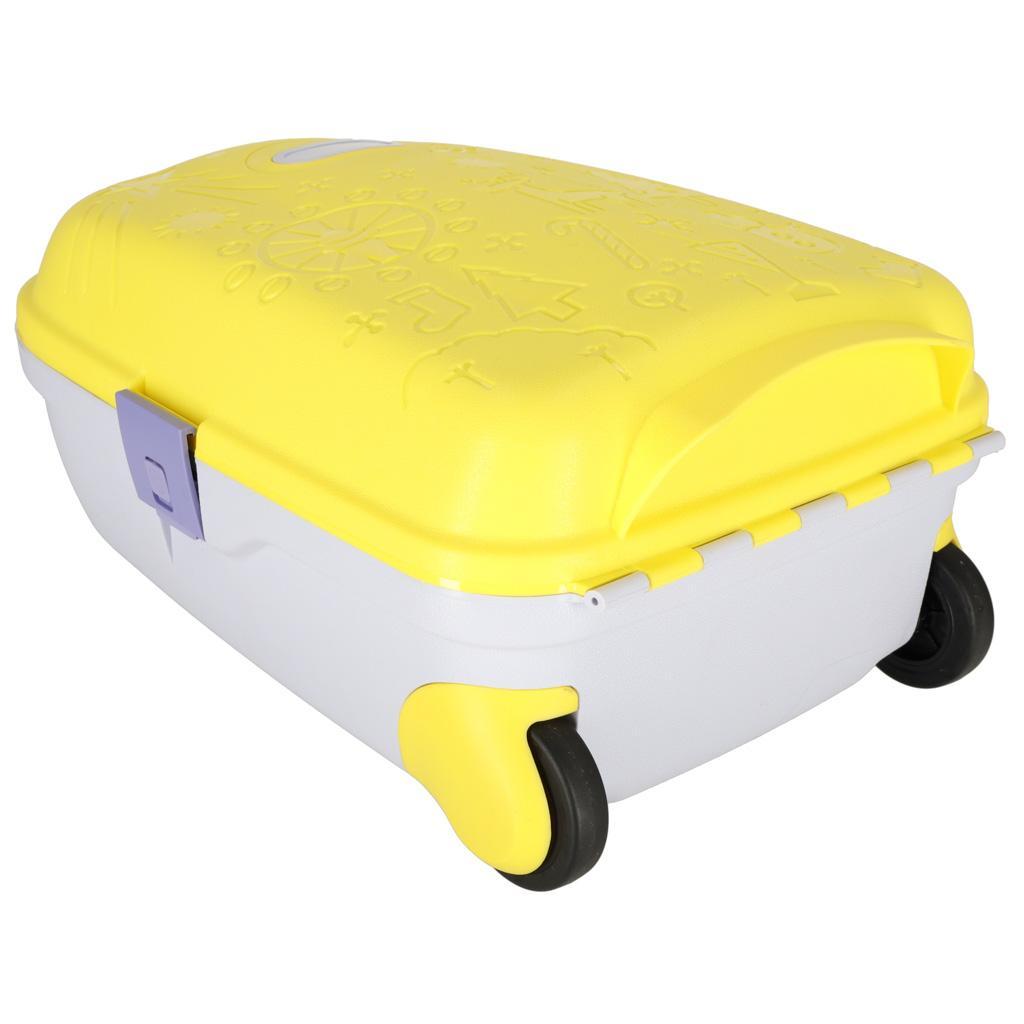Walizka podróżna dla dzieci na kółkach bagaż podręczny z imieniem żółty 43x30x19 cm 5 Full Screen