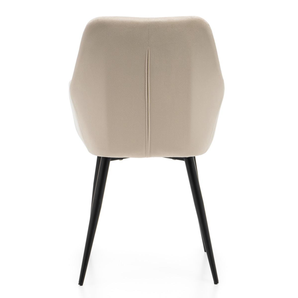Krzesło IVO 55x88x56 cm tapicerowane welurem pikowane do jadalni lub salonu beżowe nr. 8