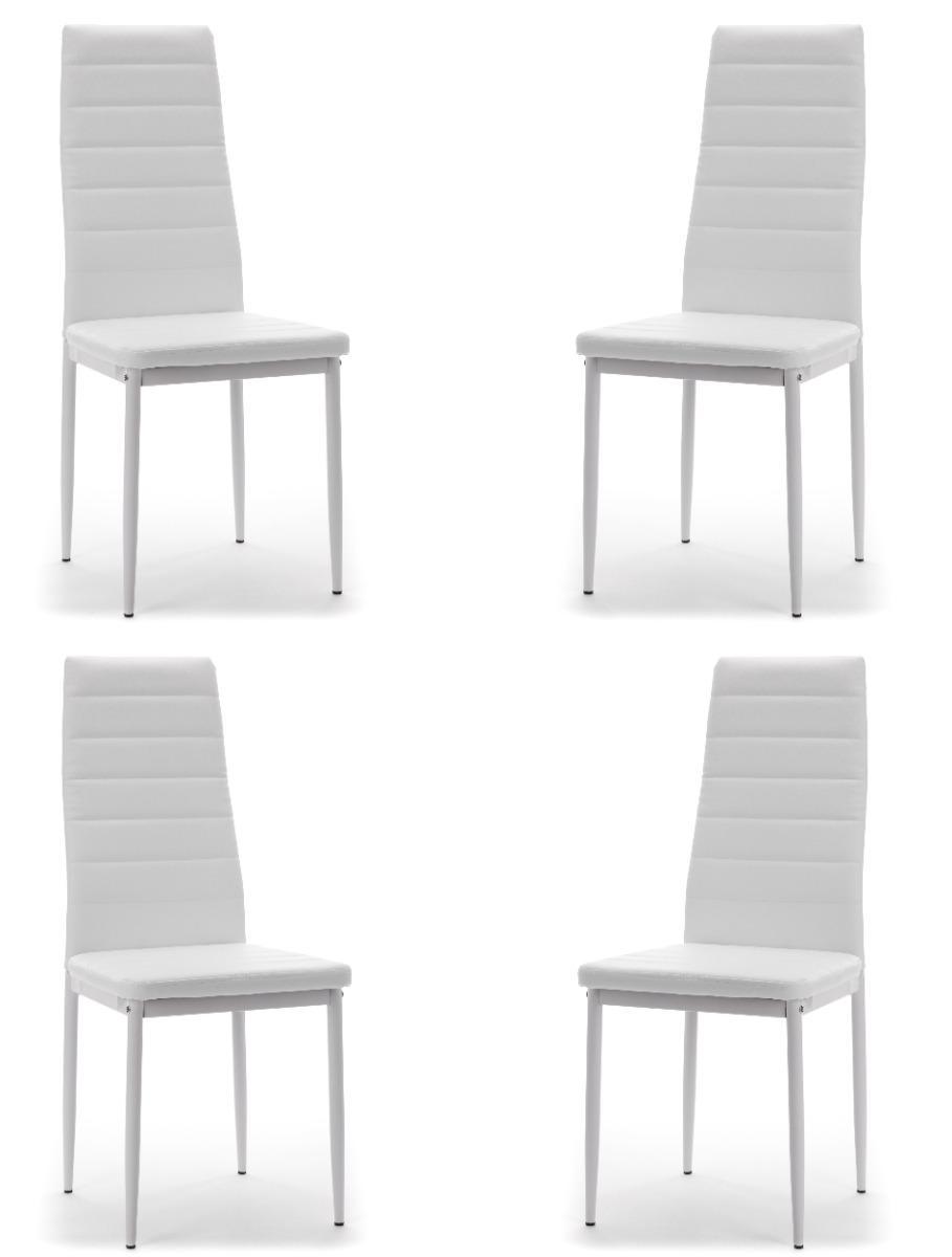 Zestaw 4 szt krzesło FADO białe tapicerowane ekoskóra do jadalni nr. 1