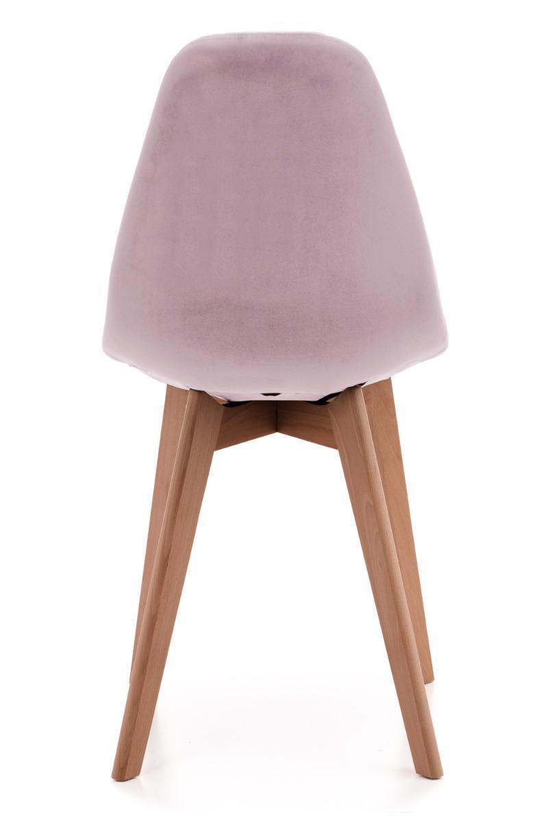 Krzesło tapicerowane skandynawskie welurowe VEGAS różowy 6 Full Screen