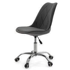 Krzesło do biurka DUBLIN biurowe krzesło obrotowe welurowe z poduszka do pokoju biura szare - Miniaturka zdjęcia nr 4