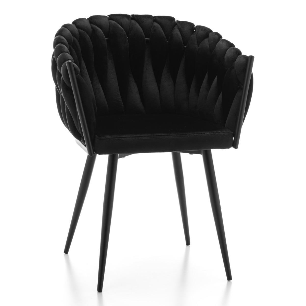 Krzesło LATINA czarne welurowe glamour do jadalni lub salonu 0 Full Screen
