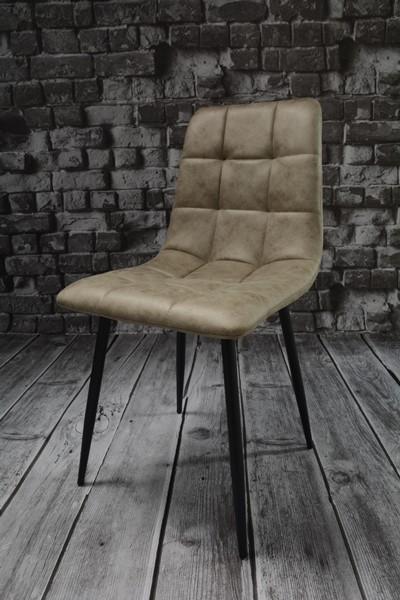 Zestaw krzeseł DENVER TAUPE 43x88x55 cm do jadalni salonu beżowy nogi czarne nr. 8