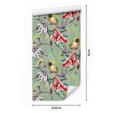 Tapeta – Kolorowe ptaki wśród kwiatów  - Miniaturka zdjęcia nr 2