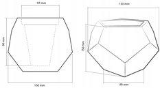Doniczka betonowa Square Geometric 9 cm | Czarny Mat geometryczna czarna  - Miniaturka zdjęcia nr 5