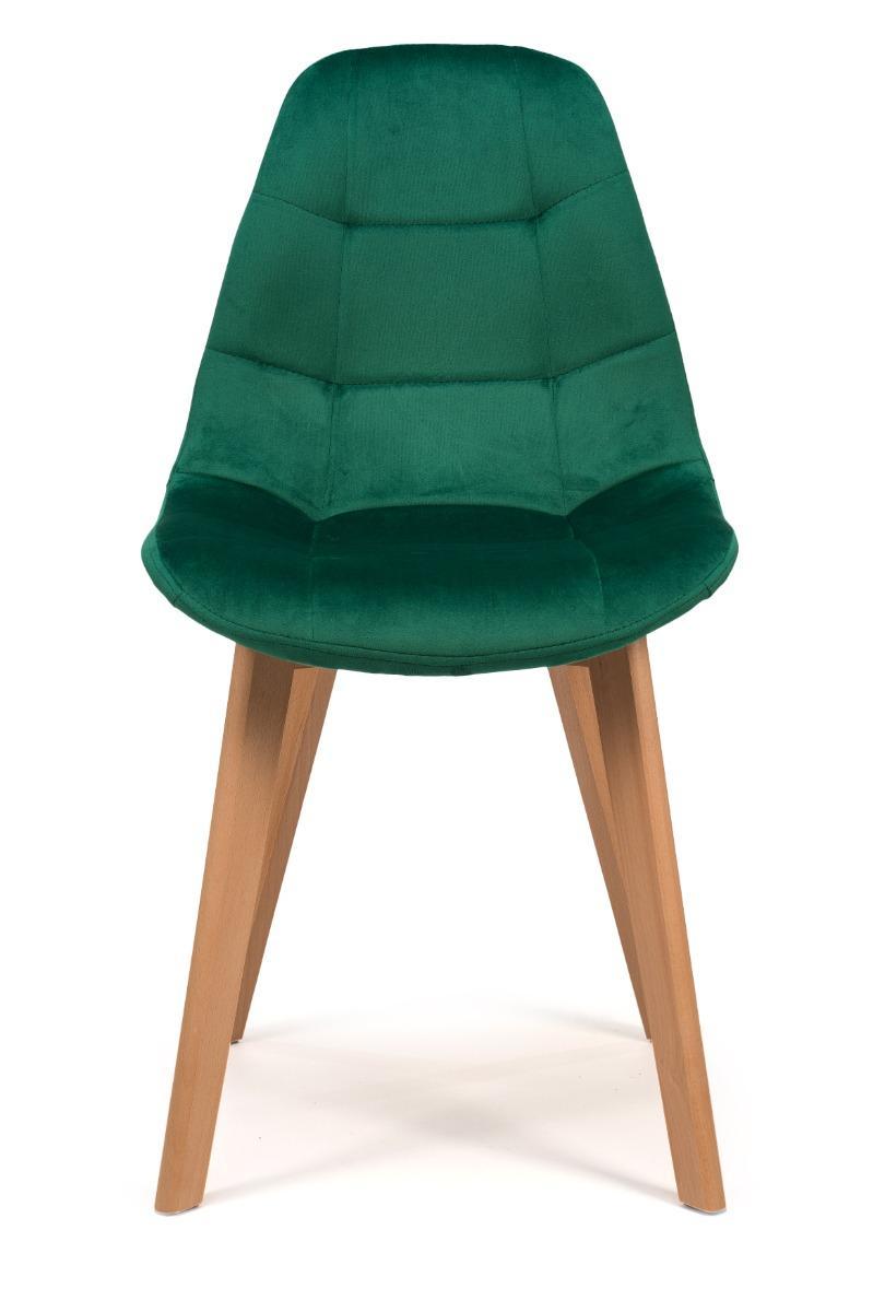 Krzesło tapicerowane skandynawskie welurowe VEGAS zielony 1 Full Screen