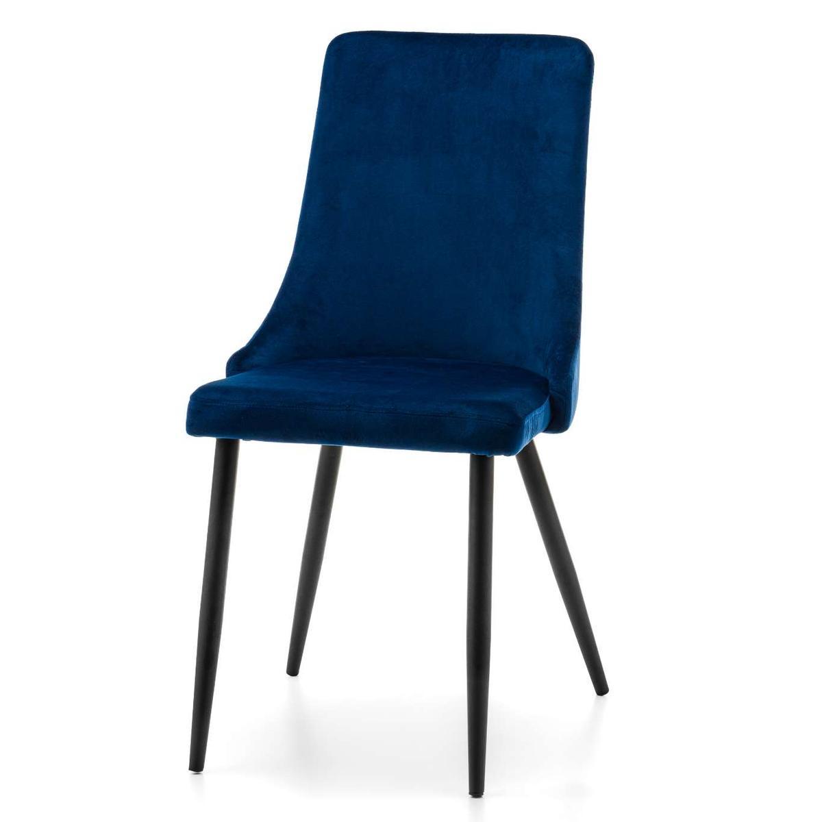 Krzesło UNO granatowe tapicerowane welurem do jadalni lub salonu nr. 3