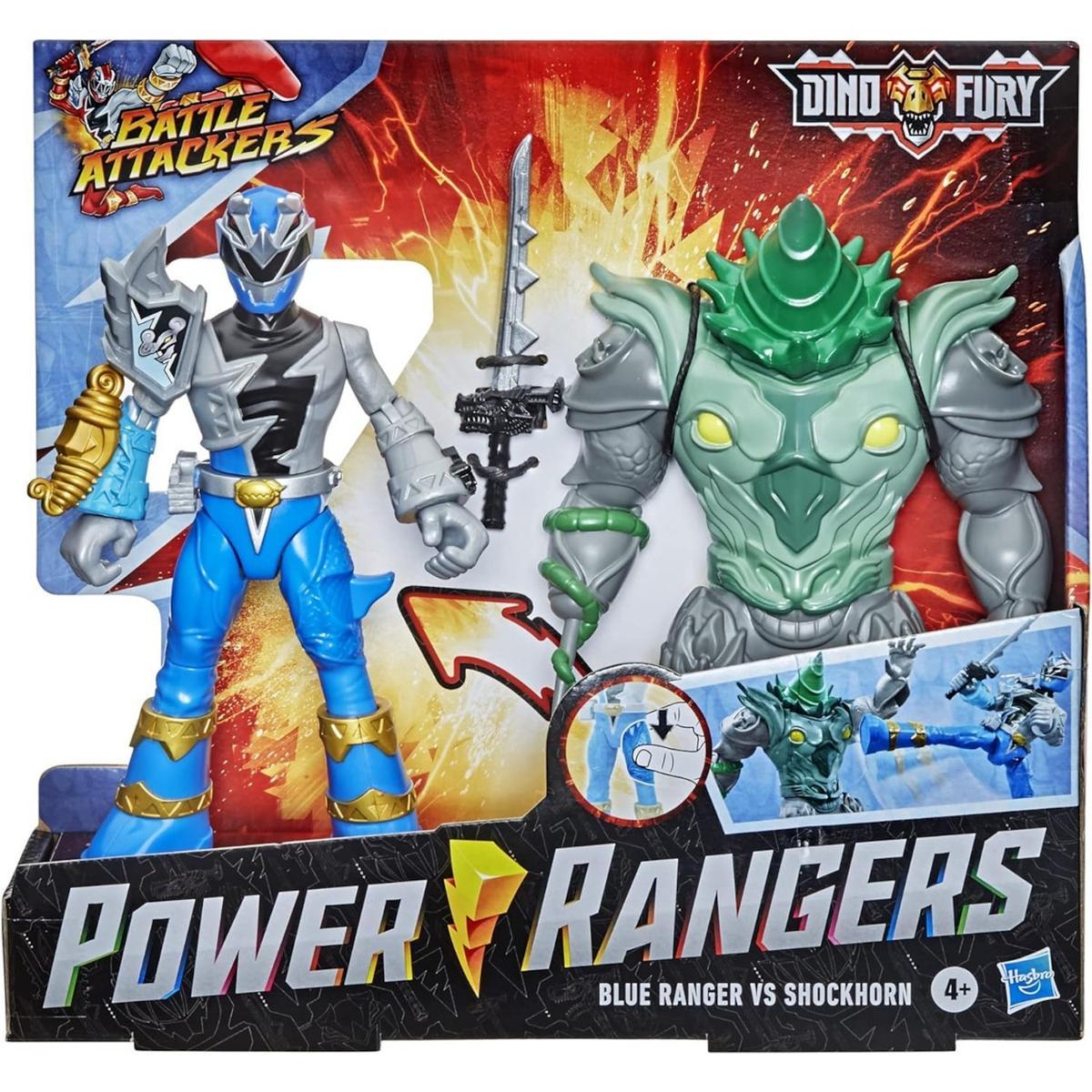 Figurka power rangers dino fury battle attackers blue niebieski ranger vs shockhorn dla dziecka 0 Full Screen