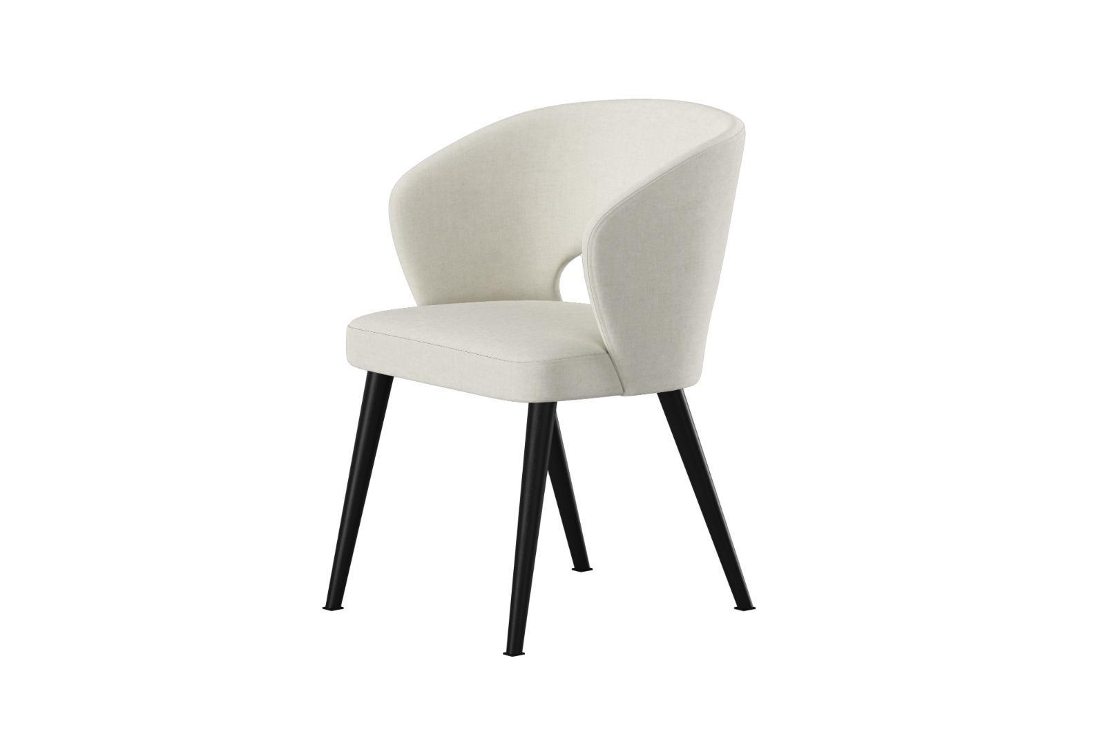 Krzesło DELUXE KR-8 50x60x85 cm welurowe do jadalni kremowy nr. 2