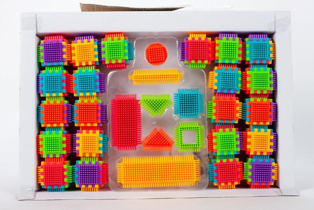 Klocki konstrukcyjne kreatywne wafle jeżyki układanka kolorowa dla dzieci 140szt 1 Full Screen