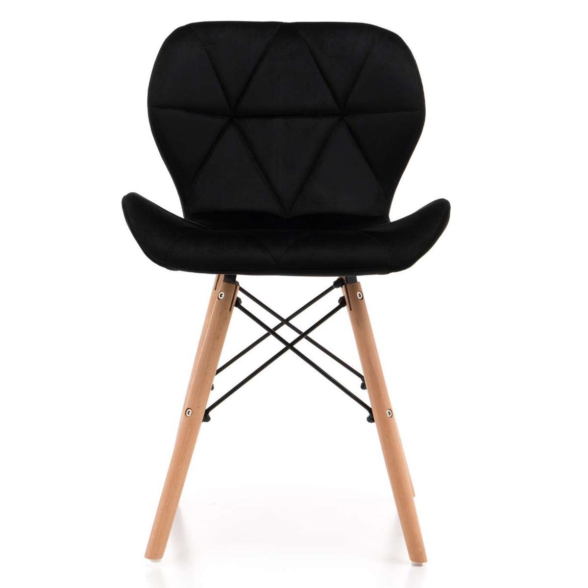 Krzesło DURO czarne tapicerowane welurem pikowane do jadalni lub salonu  nr. 2