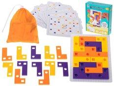 Gra logiczna układanka klocki tetris łamigłówka+ karty 42el. - Miniaturka zdjęcia nr 1