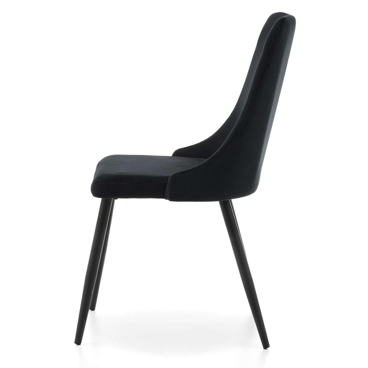 Krzesło UNO czarne tapicerowane welurem do jadalni lub salonu  nr. 6