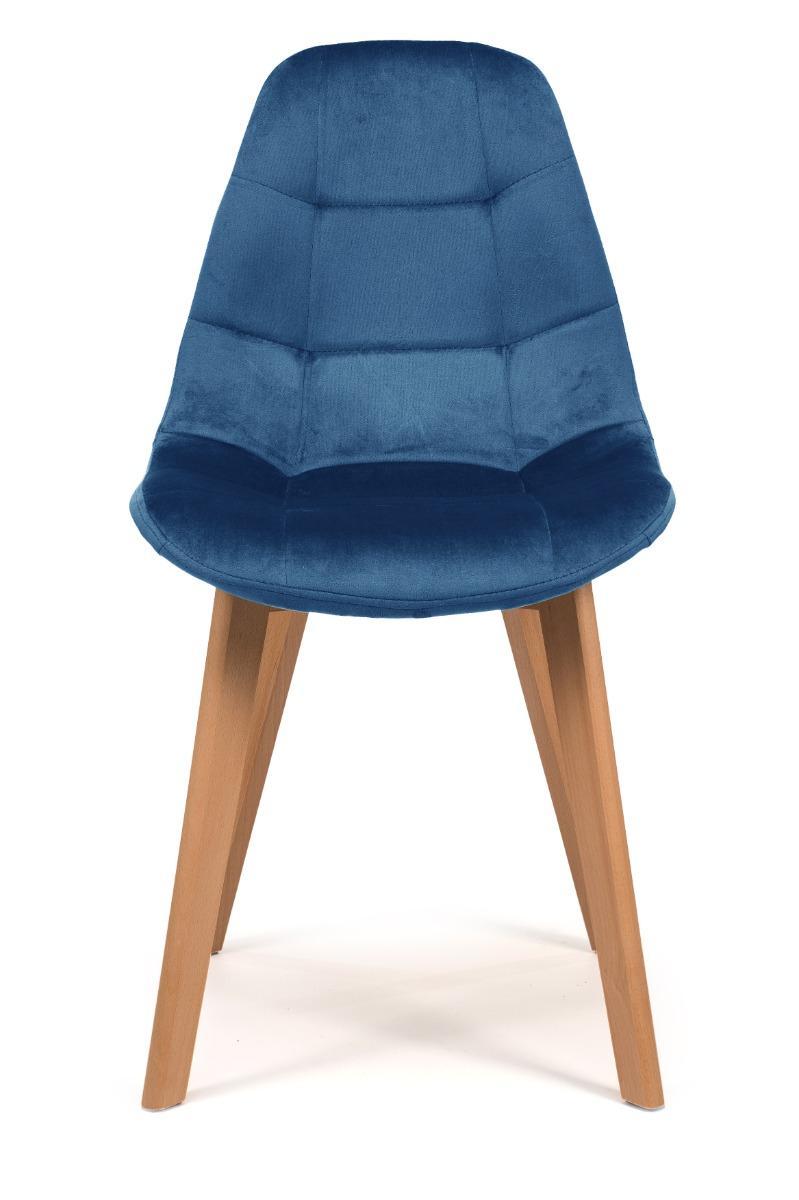 Krzesło tapicerowane skandynawskie welurowe VEGAS granatowy nr. 2