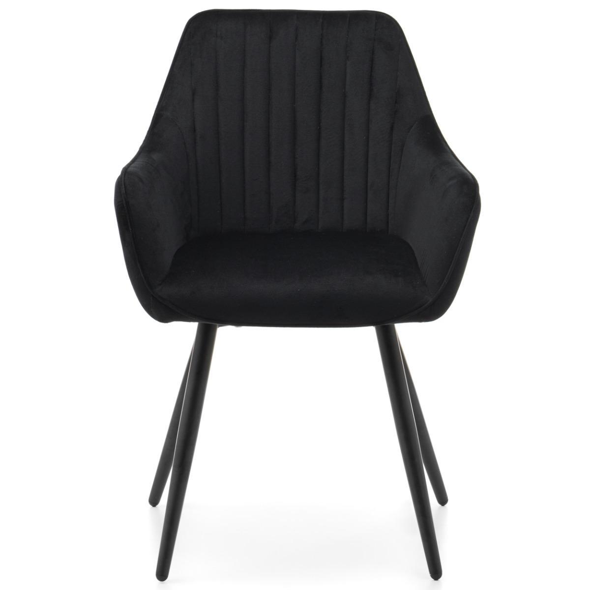 Krzesło PASSO czarne tapicerowane welurem pikowane do jadalni lub salonu  nr. 2