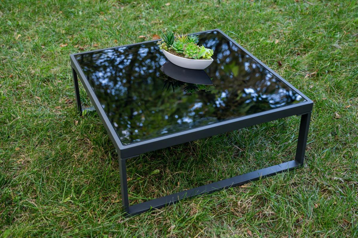 Mały stolik ogrodowy MOSTRARE 70x30x75 cm do ogrodu na taras szary nr. 2