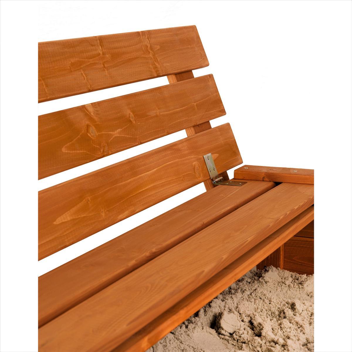 Piaskownica drewniana 150x150 cm z ławkami impregnowana do ogrodu dla dzieci nr. 4