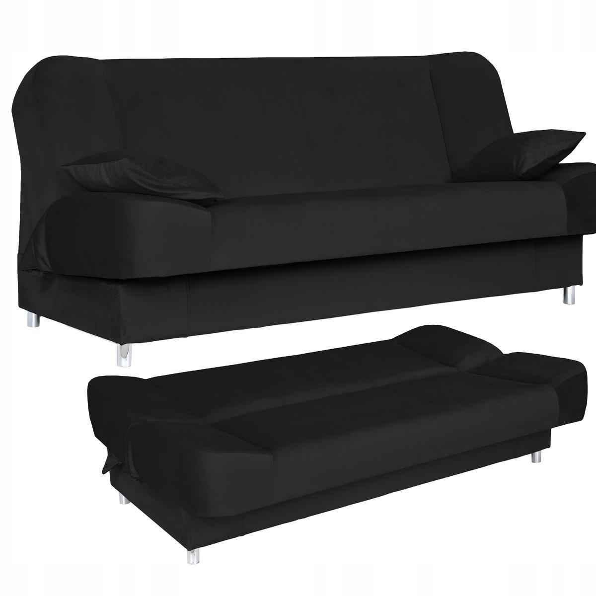Wersalka SARA 200x95 cm czarna rozkładana kanapa z pojemnikiem sofa do salonu Royal nr. 1